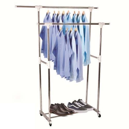Giá treo quần áo thông minh-giàn phơi 2 tầng-kệ treo quần áO. Giàn phơi đôi - kệ treo quần áo inox 2 tầng thông minh. Không chiếm diện tích và làm mất mỹ quan của ban công Tiện dụng cho cả người già và trẻ nhỏ.