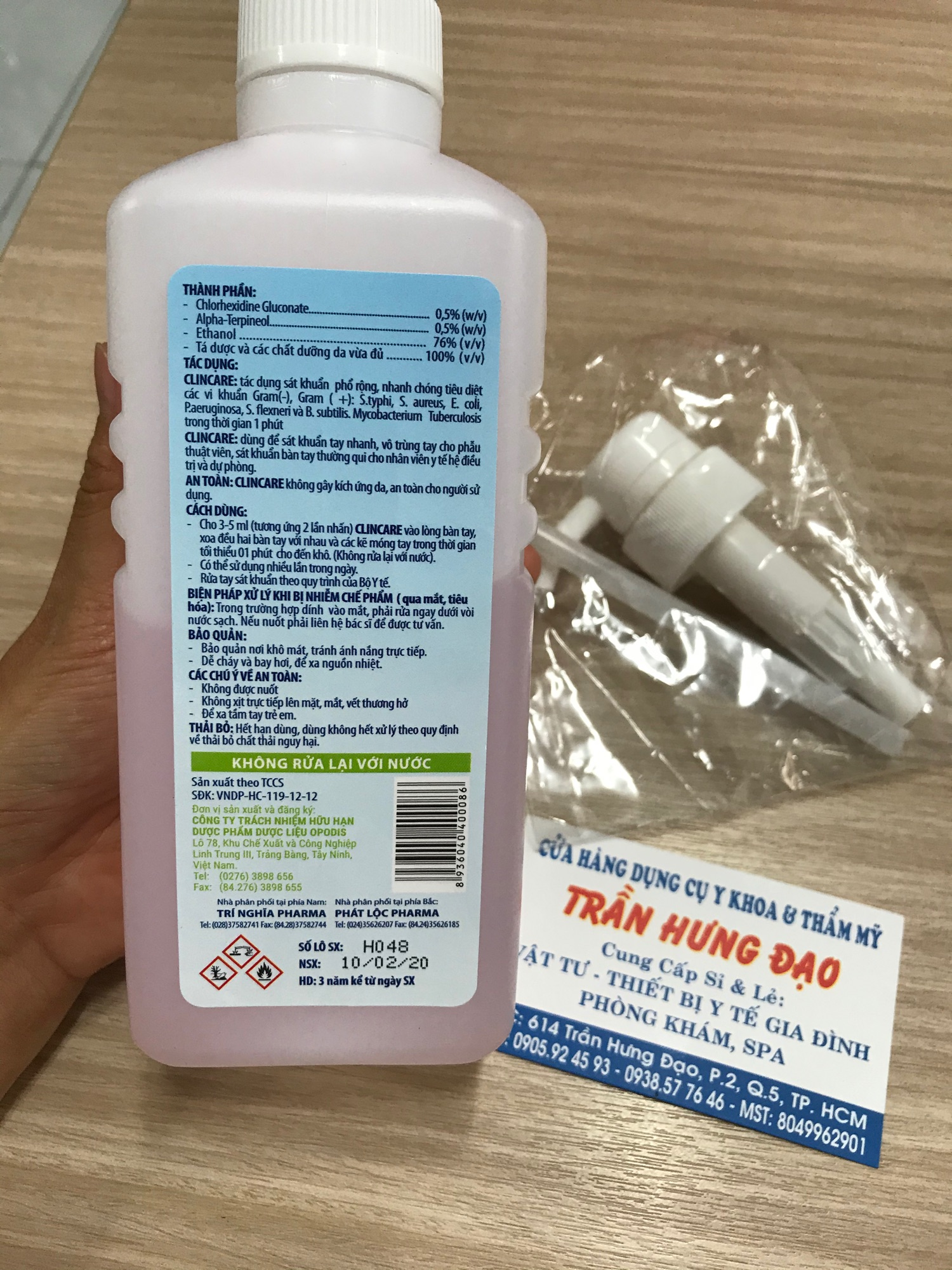 Clincare 500 ml : dung dịch sát khuẩn tay nhanh