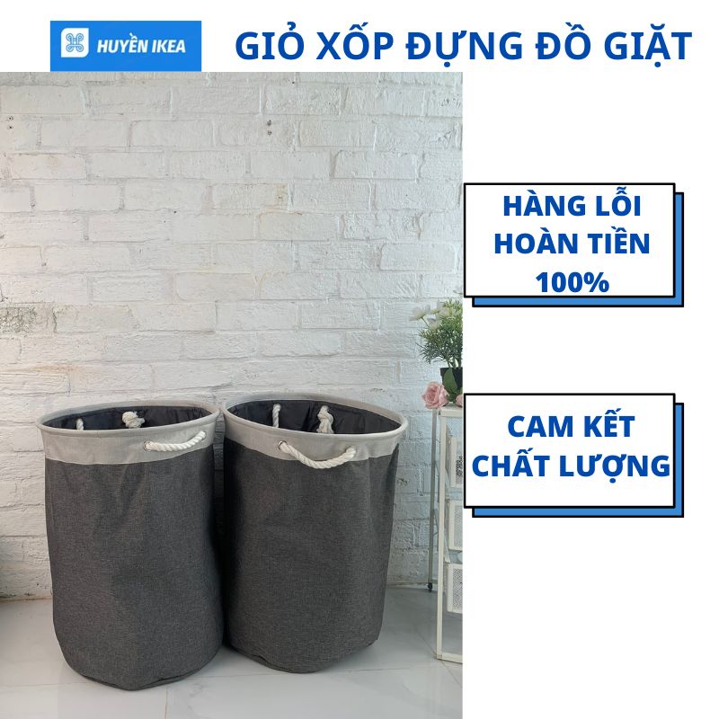 Giỏ đựng đồ giặt 2 lớp phong các Bắc Âu có quai xách
