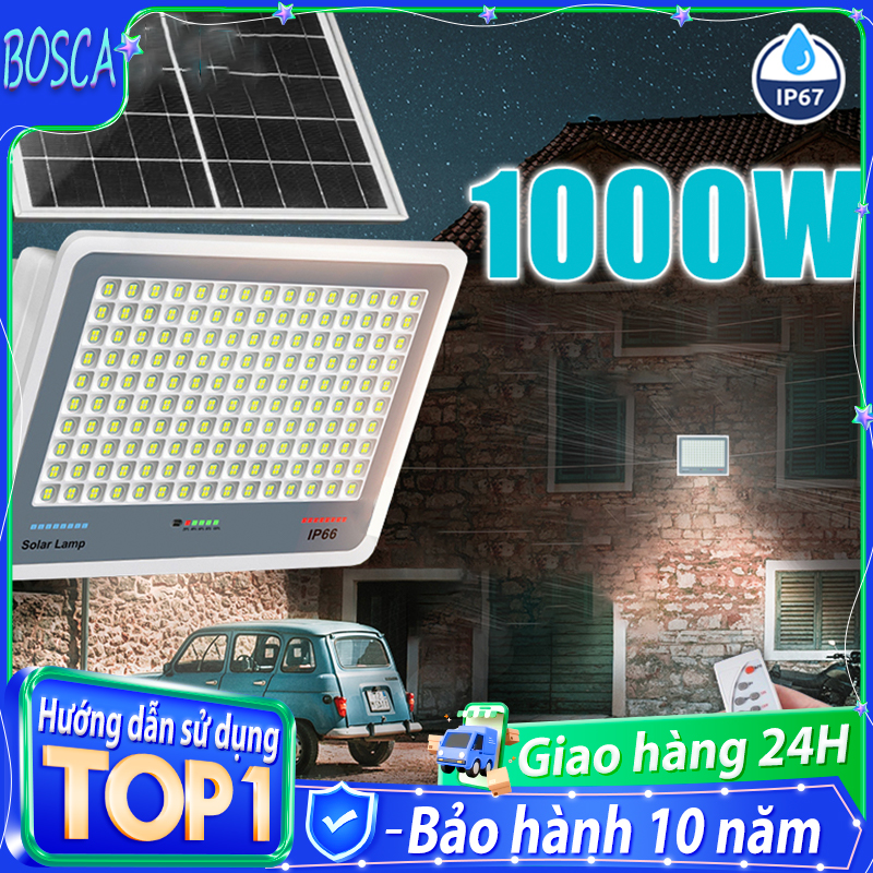 【Bảo hành 10 năm Đèn sân vườn năng lượng mặt trời LED Đèn đường năng lượng mặt trời ngoài trời IP67 Đèn khẩn cấp chống nước Thế Hệ Mới 300W, 600W, 1500W,3500W Bảo Hành 10 NĂM