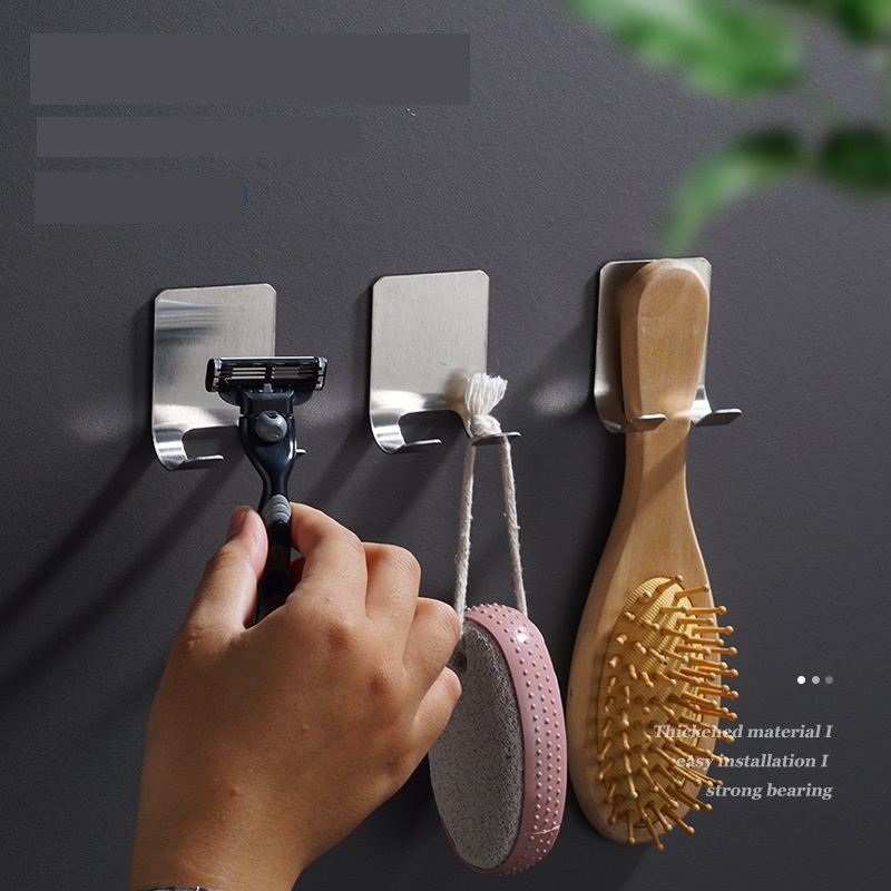 Combo 10 móc treo đồ, móc dán tường inox 304 treo đồ đa năng - hook