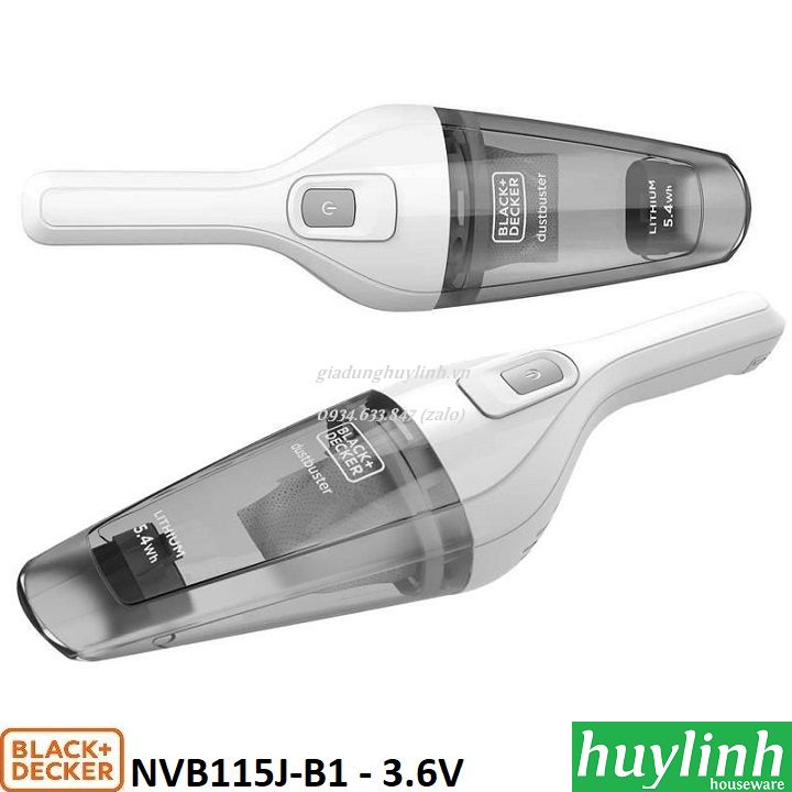 Máy hút bụi cầm tay dùng pin 3.6v black decker nvb115j-b1