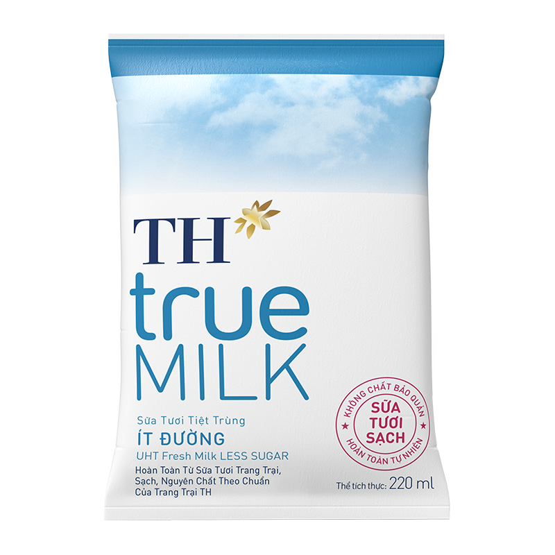 Combo 10 bịch sữa tươi tiệt trùng ít đường th true milk