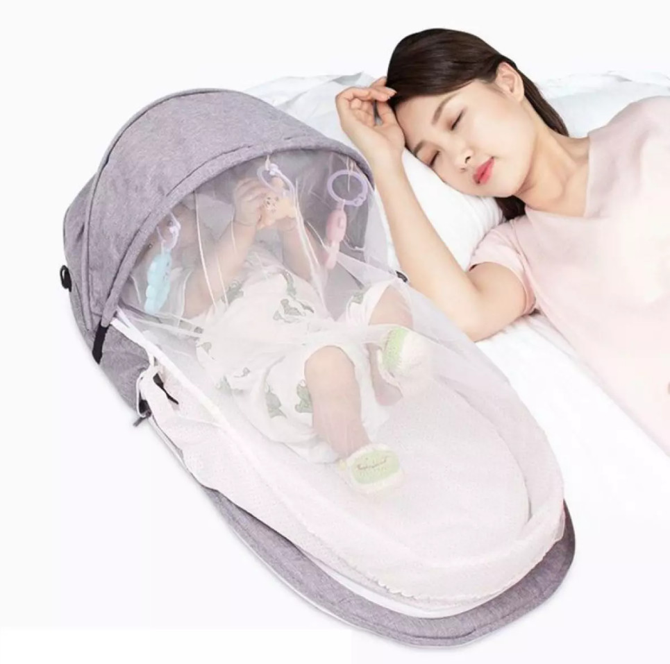 [HCM]Giường Trẻ Em Gấp Gọn Có Lưới Chống Muỗi Giường Du Lịch Giường Lưới Cho Trẻ Sơ Sinh Dễ Dàng Mang Đi Bảo Vệ Cho Bé Yêu Của Bạn Giường Có Mền Mùng Nệm Chất Liệu An Toàn Không Độc Hại (Giao Màu Ngẫu Nhiên)
