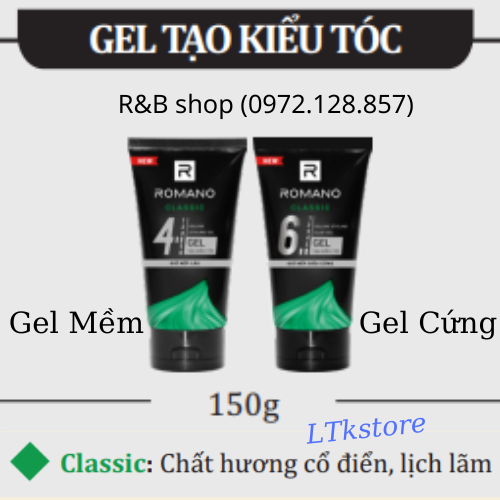 Gel vuốt tóc Romano Classic 150g