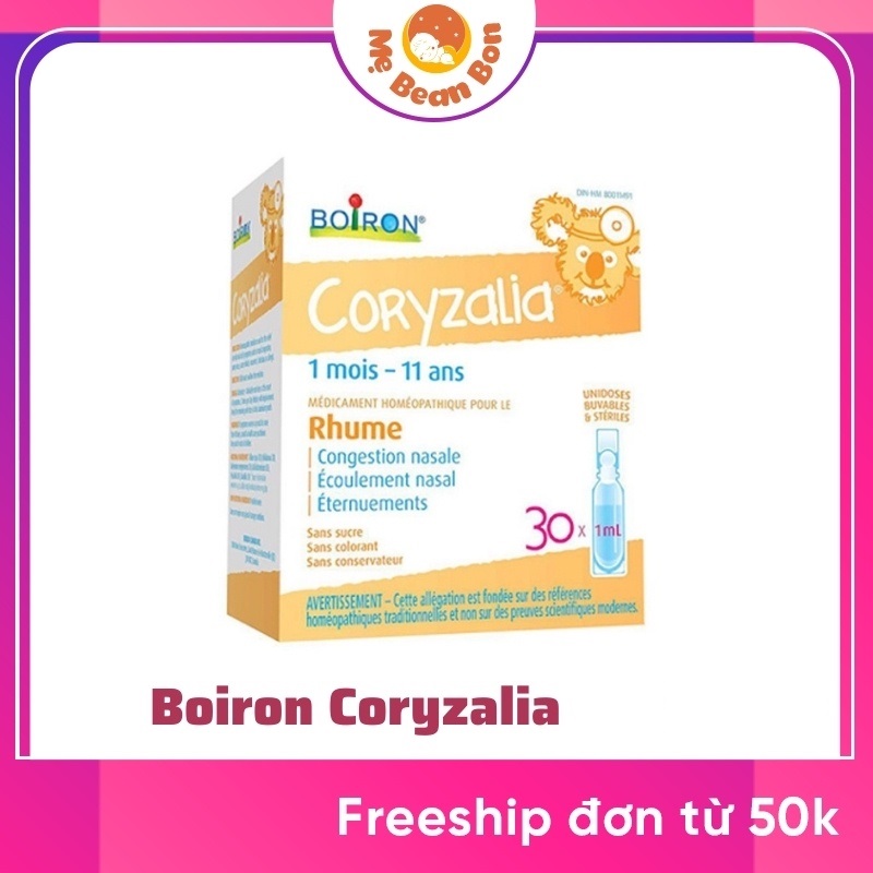 Tép muối coryzalia hộp 30 ống cho bé hay bị chảy mũi dẫn đến ho có đờm