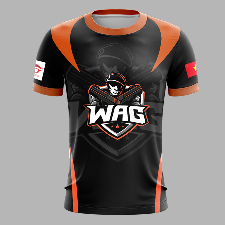 Áo Free Fire Team WAG Đen 3D