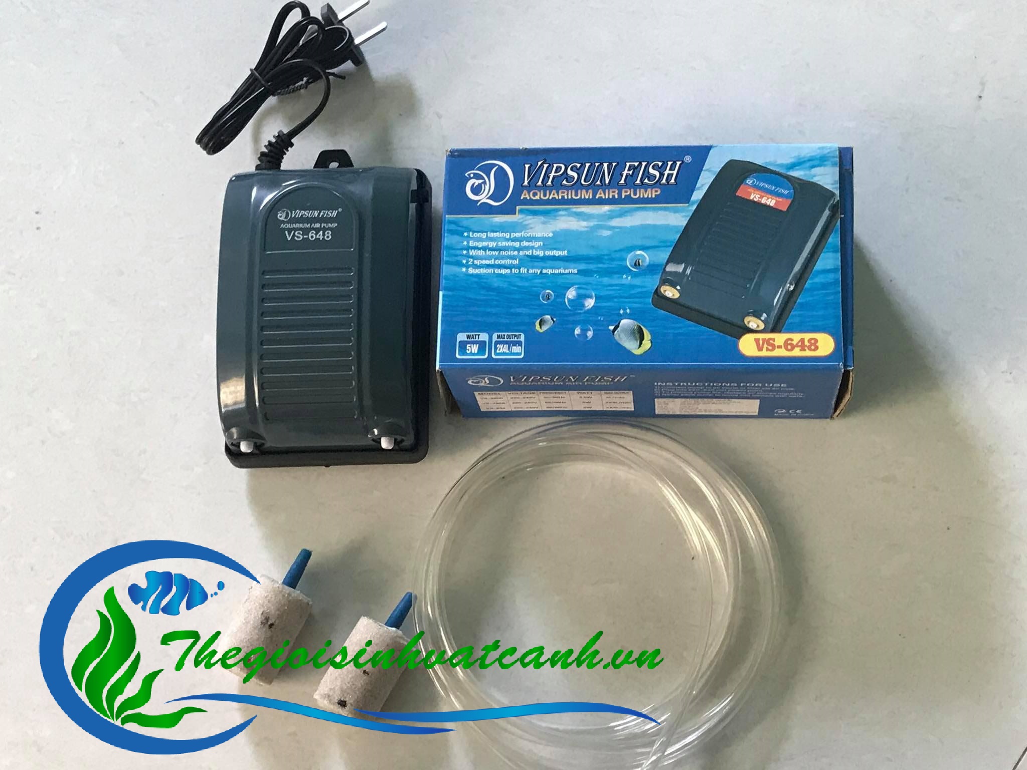 Combo gồm máy oxy 2 vòi+2m dây oxy+2 cục sủi