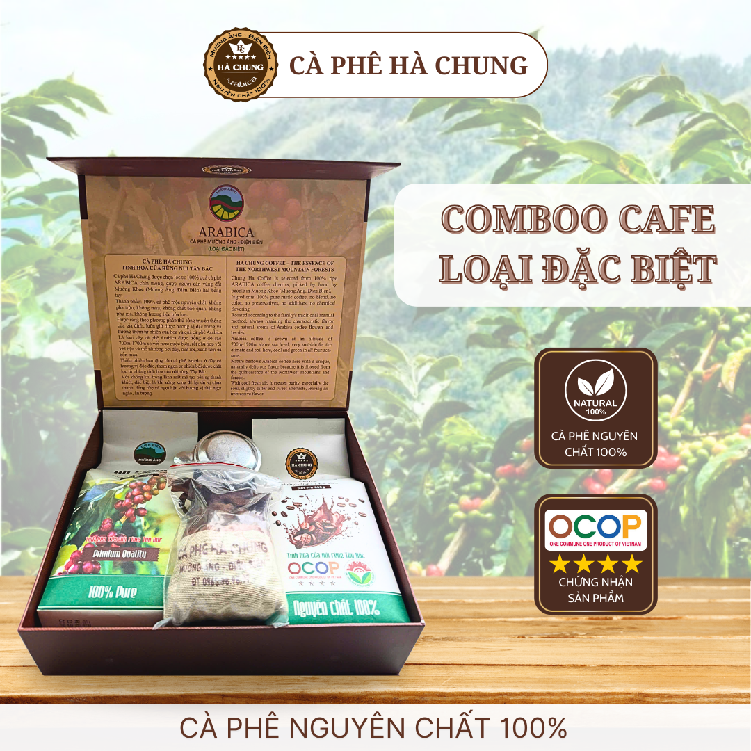 Combo Cà Phê Nguyên Chất Arabica Hà Chung Hương Vị Đậm Đà Giúp Thư Giãn Giảm Căng Thẳng