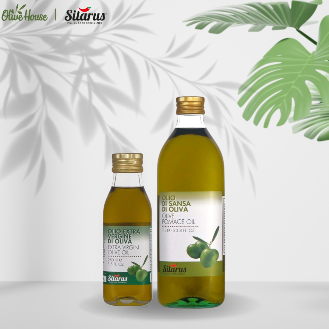 Combo - 1 chai dầu olive pomace 1 lít & 1 chai dầu olive nguyên chất 250ml