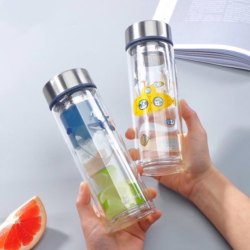 Bình lọc trà thủy tinh 2 lớp chịu nhiệt Lock&Lock dung tích 320ml LLG627
