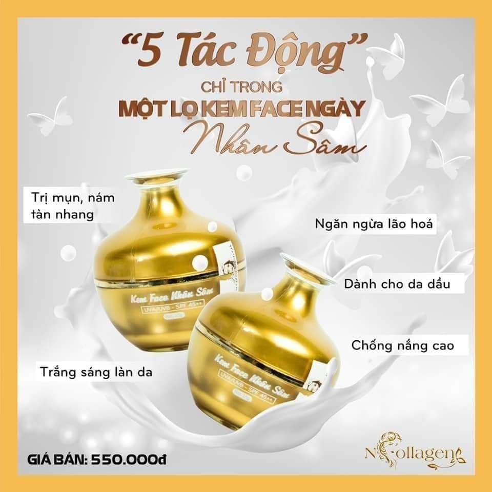 Kem Face nhân sâm N Collagen giá sỉ khi mua 2-3-4-5 sản phẩm (tặng set tẩy tế bào chết).
