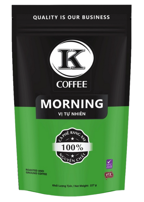 [HCM]Coffee rang xay K Morning pha phin/máy mix Robusta và Arabica 227 gr
