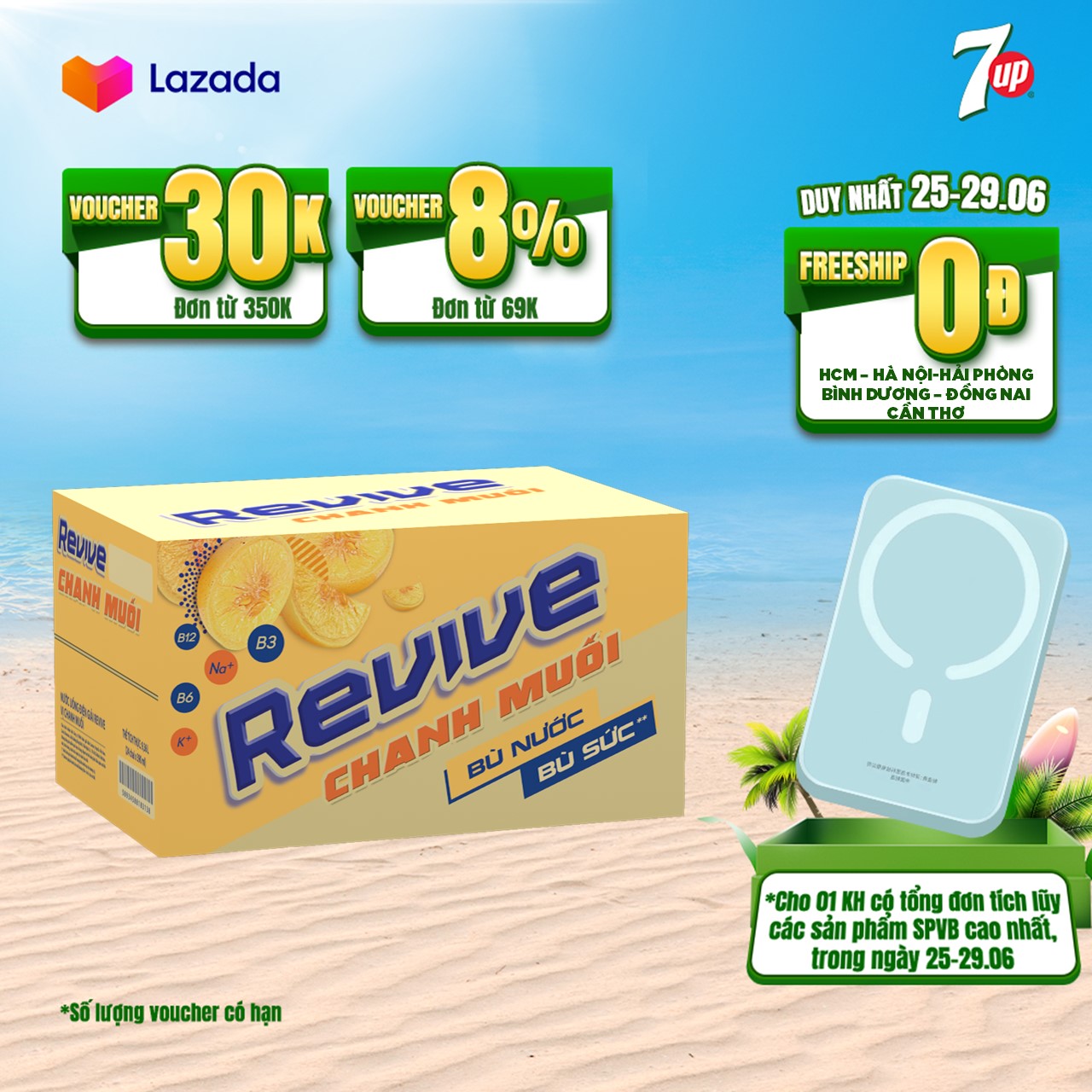 Thùng 24 Chai Nước Giải Khát Revive Chanh Muối (390ml/chai)