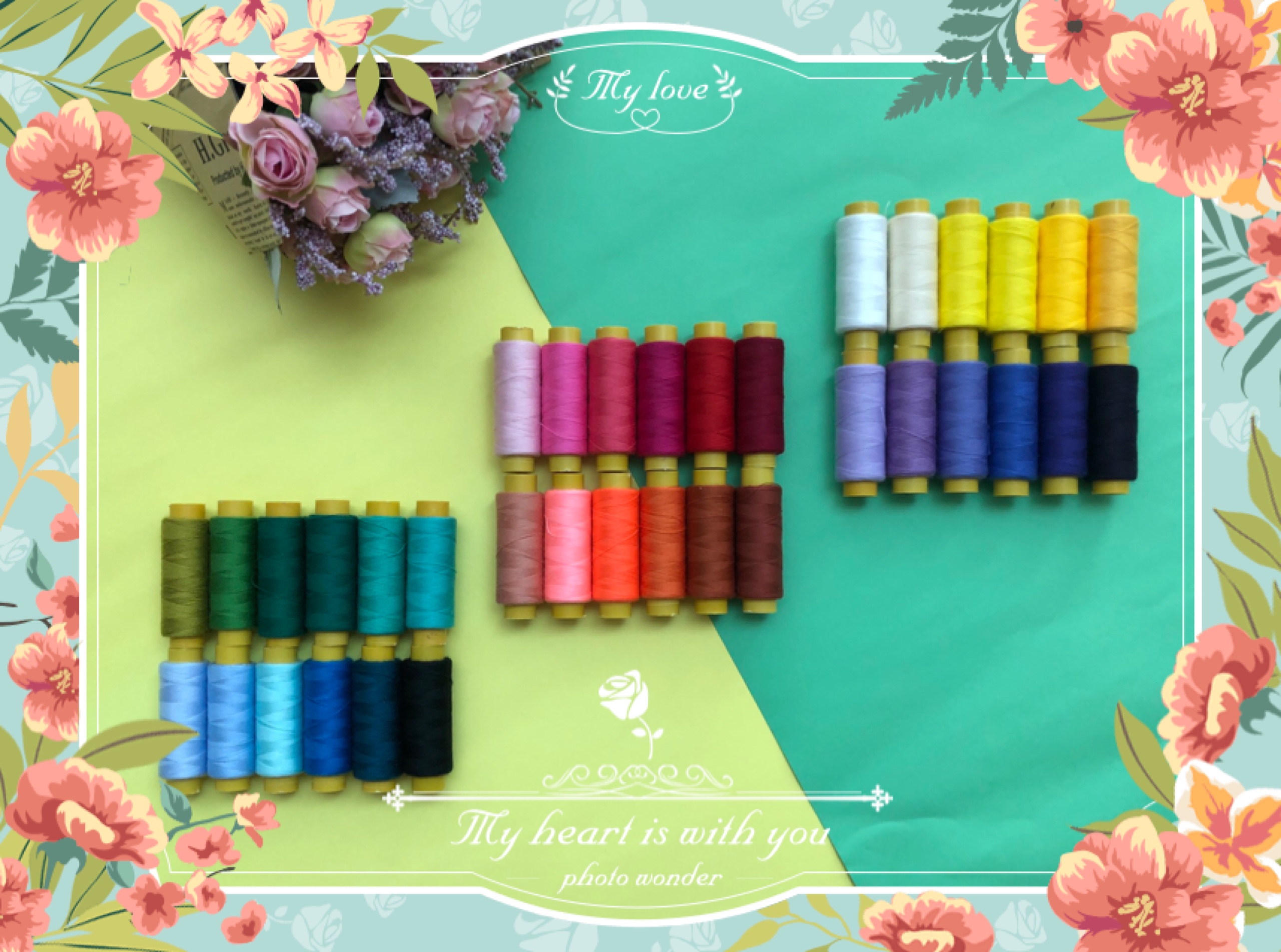 [HCM]Bộ chỉ may cotton 30 màu ( 400m/cuộn )
