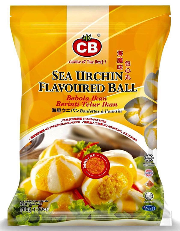 Urchin Flavoured Ball 500gr*24b/ Cá Viên Hải Sản Nhân Cá Nhím Biển - Nhập Khẩu Singapore