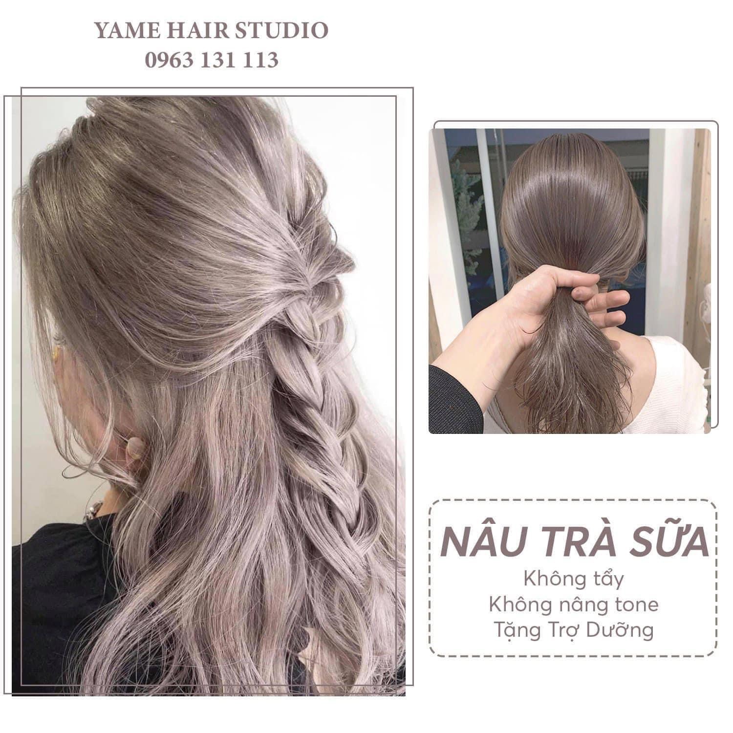 Bộ nhuộm tóc màu Nâu Trà Sữa hot trend (tặng trợ nhuộm, tặng gang tay, hướng dẫn sử dụng), Hàng chuẩn, bền màu 6 tháng