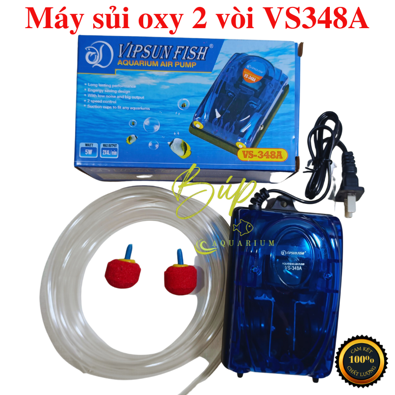 Máy sủi oxy mini 2 vòi vipsun vs348a