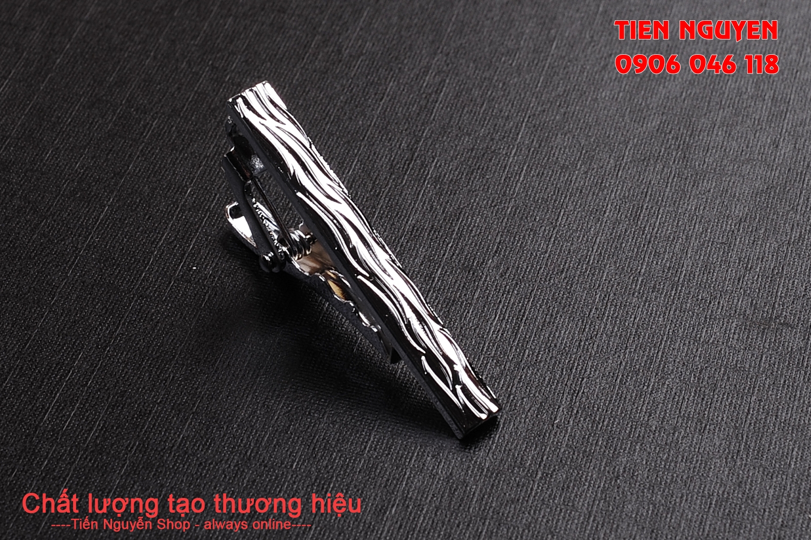 Kẹp Cà Vạt Nam Bản Nhỏ 4cm Cao Cấp, Kẹp Cavat Bản Nhỏ Màu bạc Họa Tiết - Tien Nguyen