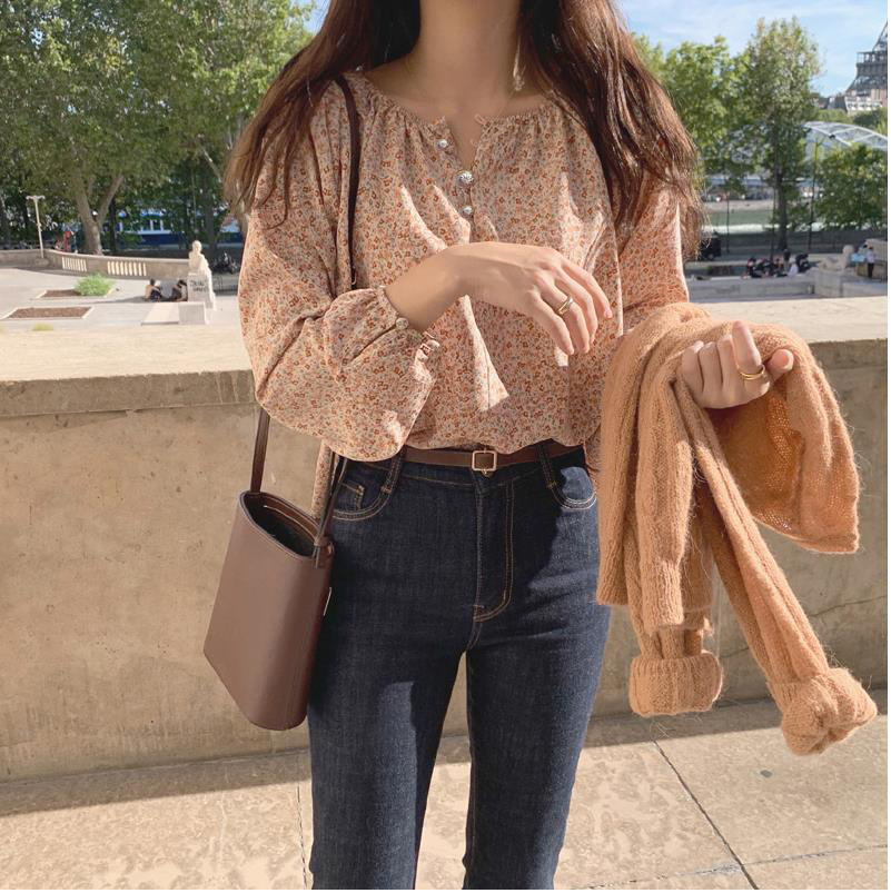 Áo hoa vintage phong cách hàn quốc cực hot