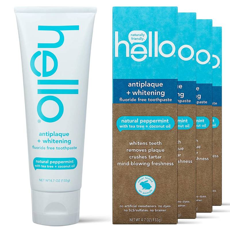 Kem đánh răng Hello Antiplaque không chứa fluoride - làm trắng răng tự nhiên
