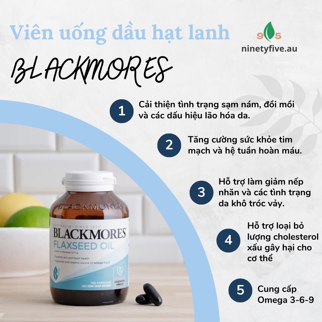 Blackmores Flaxseed Oil - Viên uống dầu hạt lanh 100 viên