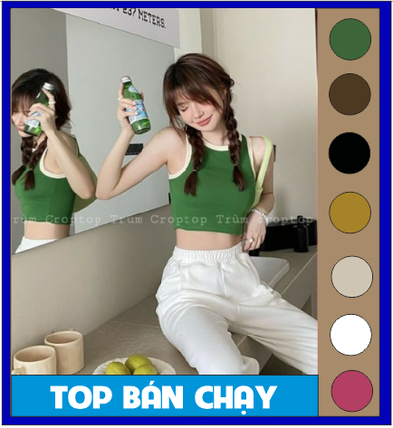 Croptop Ba lỗ phối viền ôm body