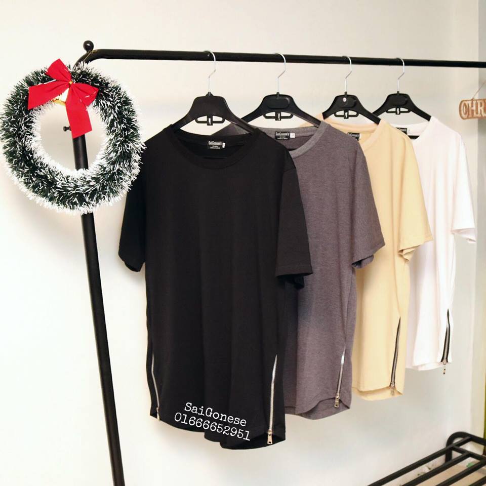 Áo Thun Nam Nữ LongTee Layer Ziptee Trơn Basic Unisex