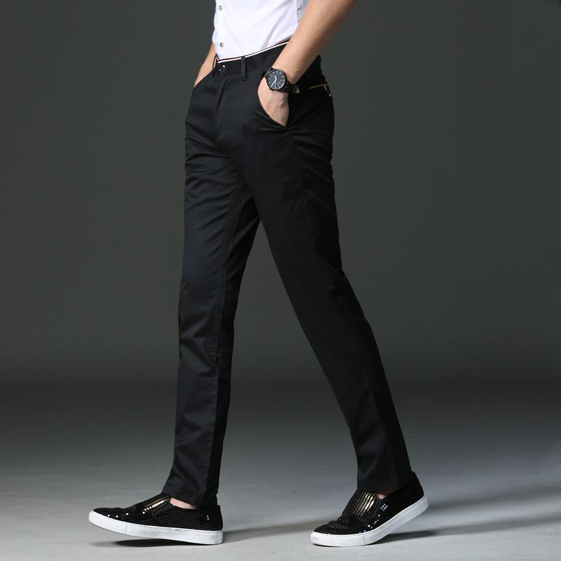 Quần Âu Nam Giới Playboy Quần Vải Thô Cotton Hàn Quốc Quần Ống Côn Bó Ống AU986