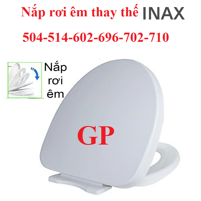 Nắp ngồi rơi êm cao cấp thay thế cho các loại bồn cầu INAX thân dài 504-514-969-702-700-710-900