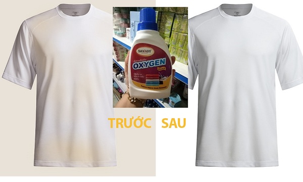 Nước tẩy quần áo Sawady Oxygen 450ml dùng cho đồ màu và trắng ,len