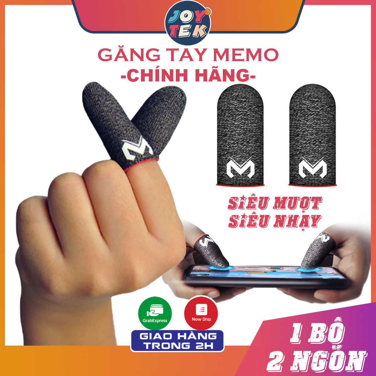 Găng tay chơi game Memo GT3, bao tay chơi game PUBG FF Liên quân, chống mồ hôi, cực nhạy - 1 bộ 2 ngón