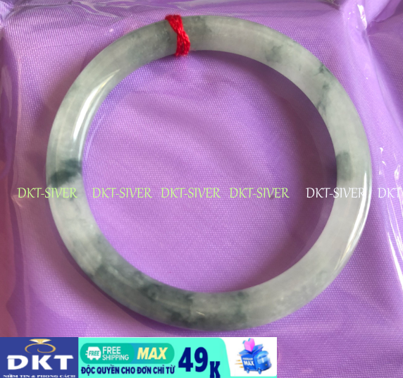 Hàng đẹp- Vòng tay đá cẩm thạch trắng vân đen phong cách trẻ,vòng sáng bóng Ni 57-60,bao đẹp như hình