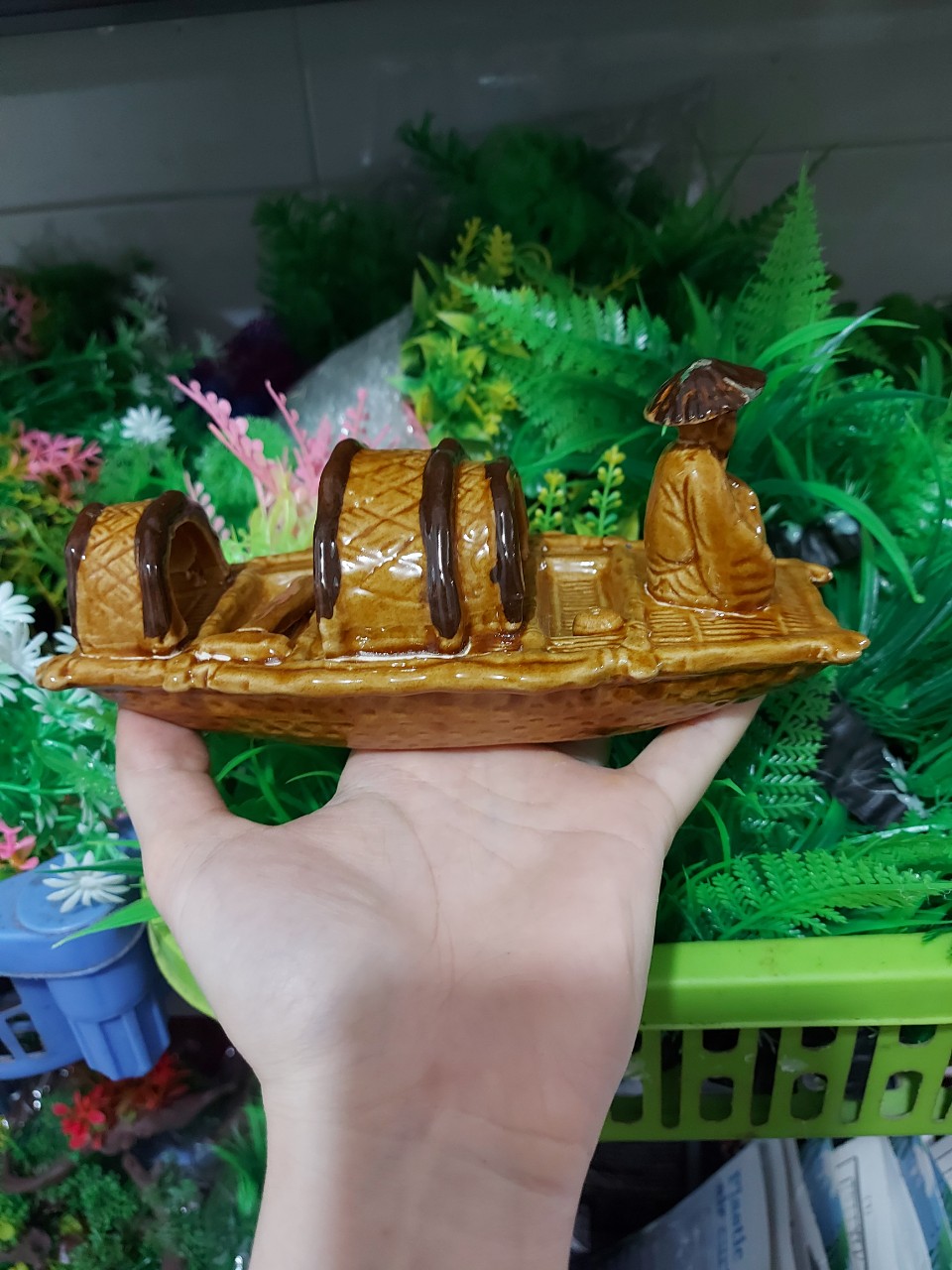 Phụ kiện trang trí bể cá: mẫu ông lão câu cá