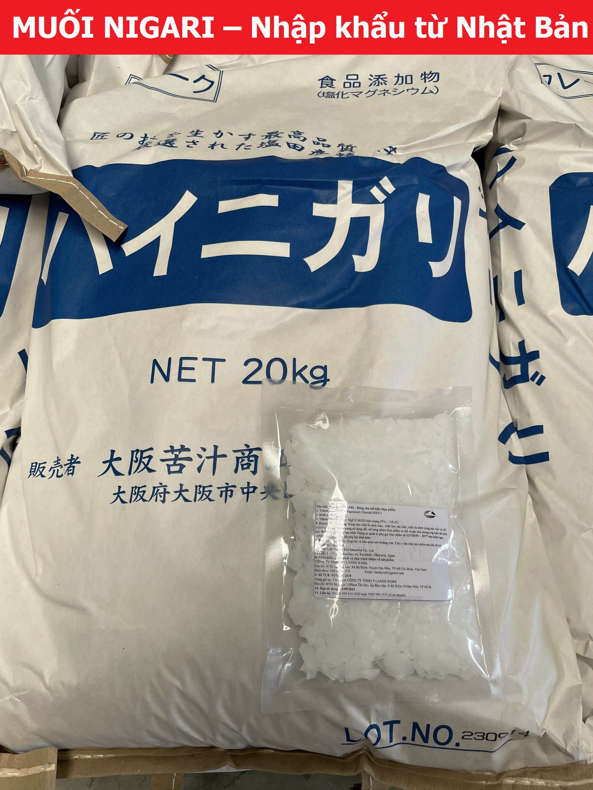 500g Muối Nigari Nhật Bản tạo đông đậu hũ, đậu phụ_Chiết từ bao 20kg