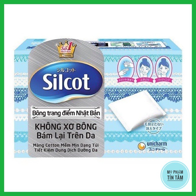 Bông tẩy trang không xơ Silcot Nhật Bản 82 miếng