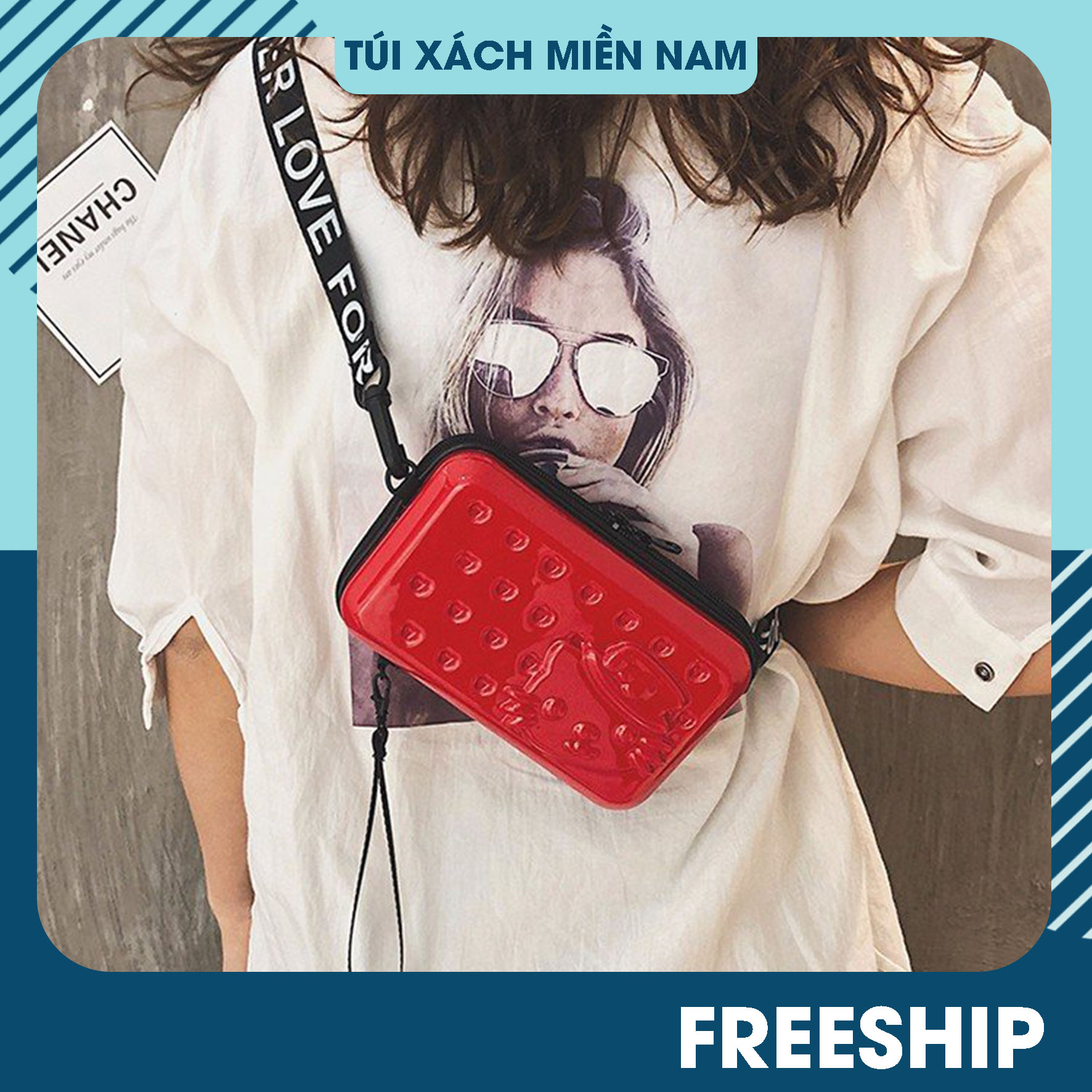 Túi cốp vali mini đeo chéo thời trang cao cấp đẹp đi chơi dễ thương