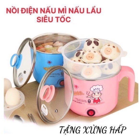 Nồi lẩu điện- ca nấu mì mini 18cm - nấu mì siêu nhanh