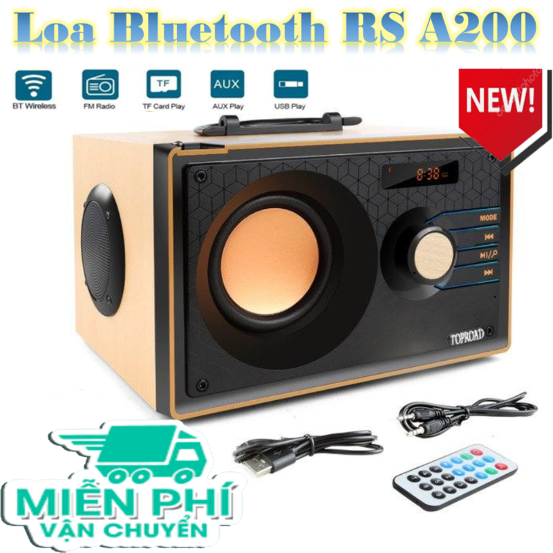 Loa bluetooth Siêu Trầm Công Suất Lớn - Loa Vi Tính 5.1 A200 Âm Thanh Đỉnh Cao - Thiết Kế Hộp Gỗ Tinh Tế Giúp Cộng Hưởng Âm Tối Đa,Tạo Âm Thanh 3D .