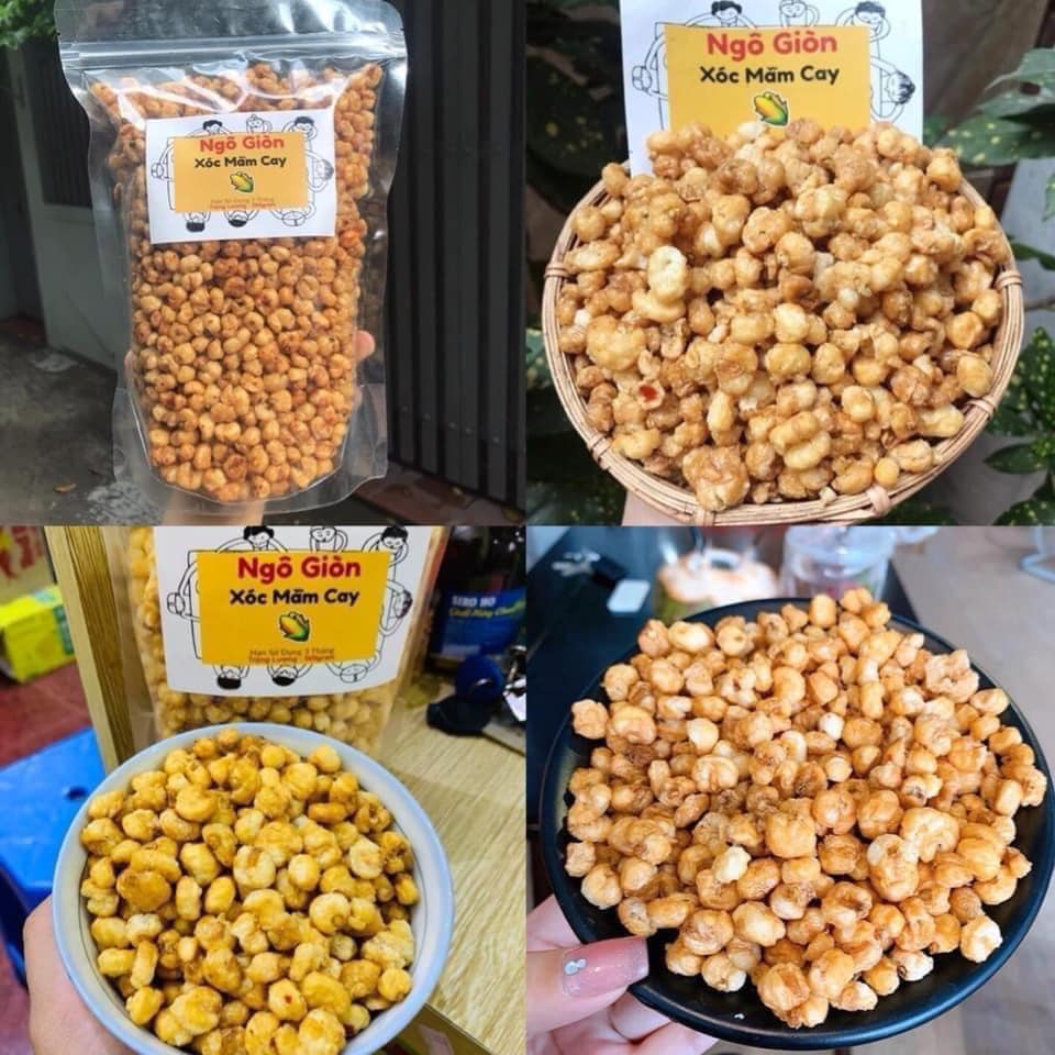 Ngô Giòn Xóc Mắm Cay, Thơm, Giòn, Ngòn, Cay Cay, Tròn Vị, Túi 500gr.Shop bách hóa hạt dinh dưỡng