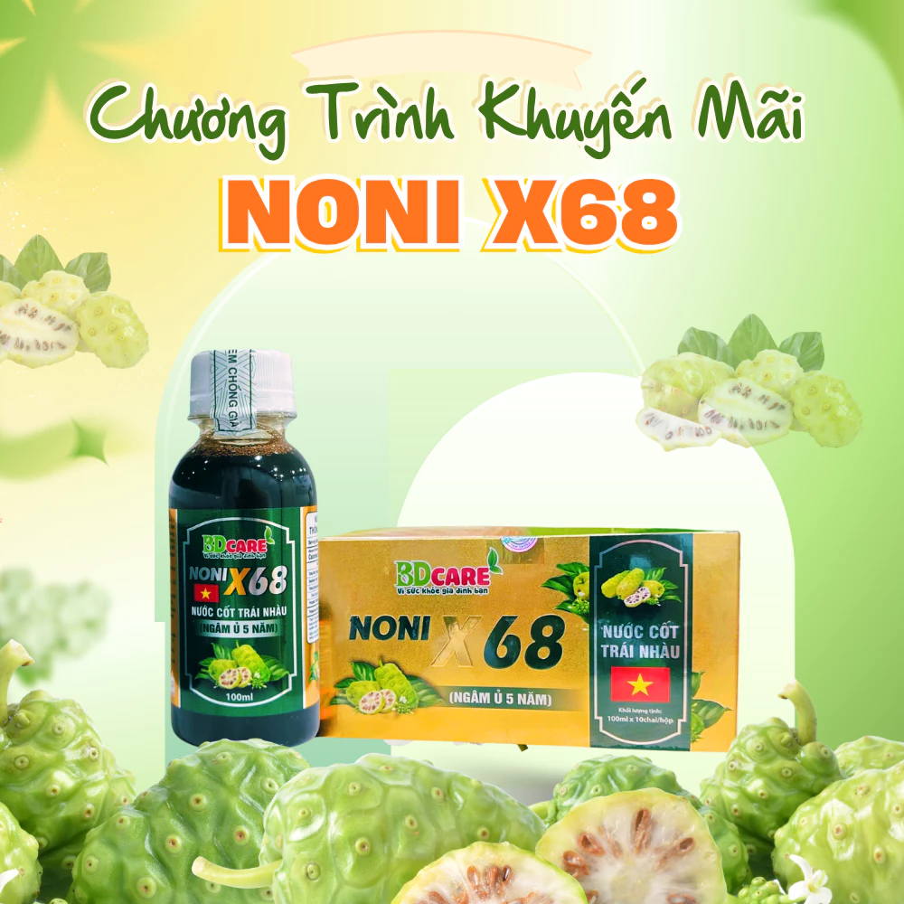 CTKM - Nước Cốt Nhàu Noni X68 Hộp 10 Chai 100ml