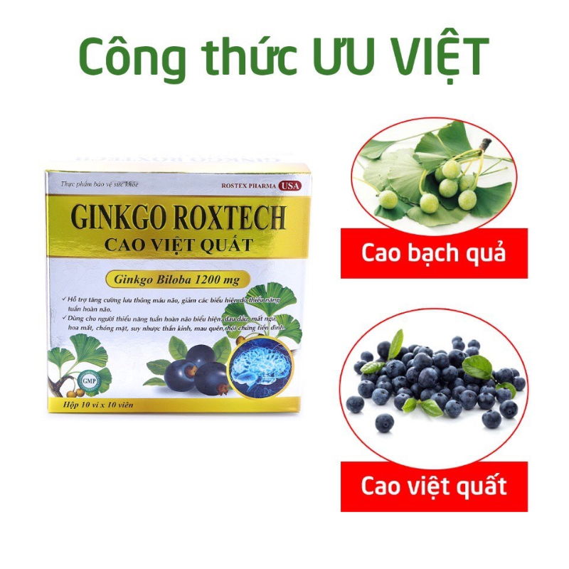 Ginkgo rostex cao việt quốc hộp 100 viên - rostex- cherry