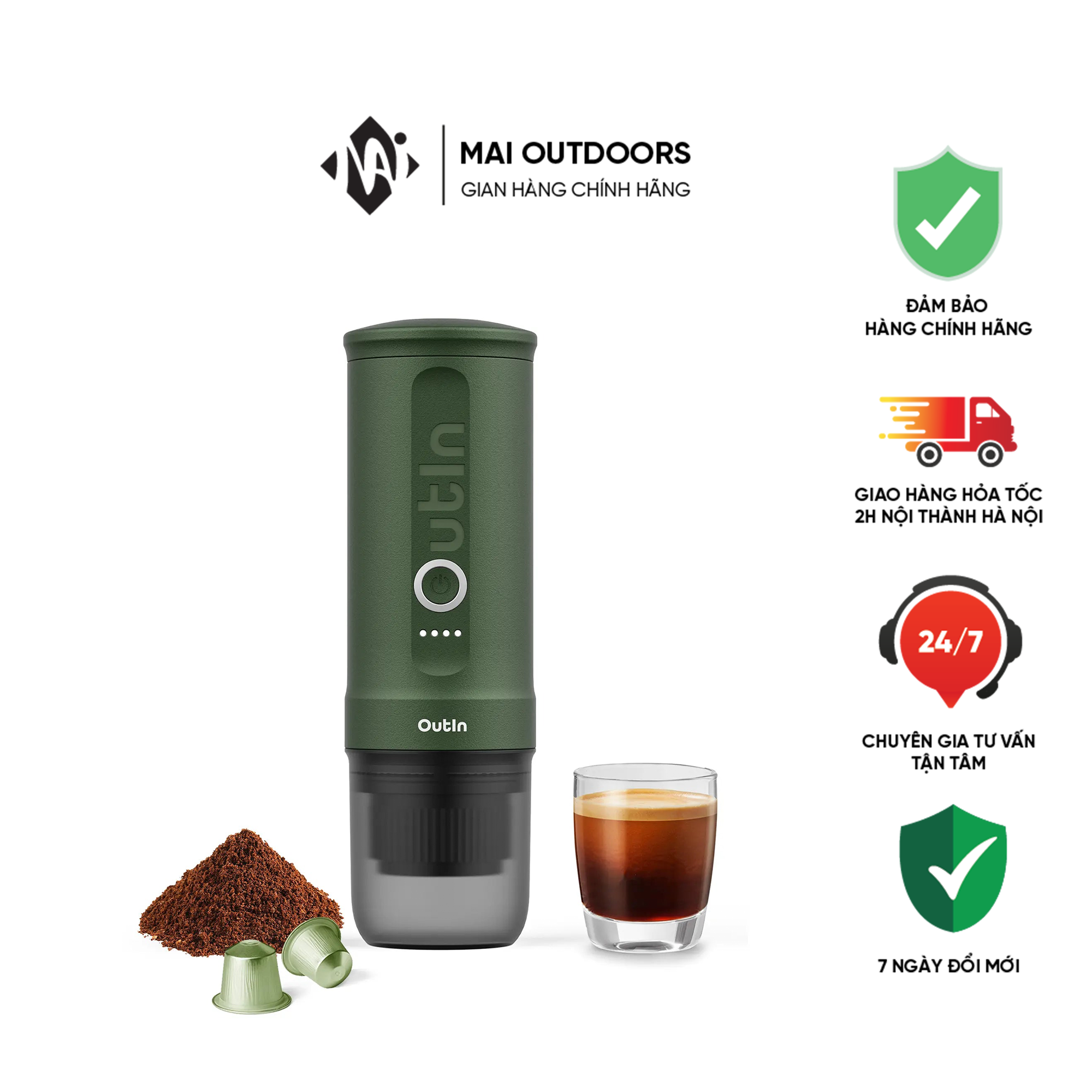 Máy pha cà phê điện cầm tay Outin Nano Portable Espresso Machine