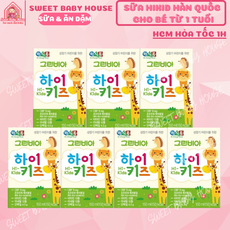 Sữa Hikid pha sẵn Hàn Quốc hộp 150ml tăng chiều cao cho bé từ 1 tuổi. Date 12/2025 - Sweet Baby Hous