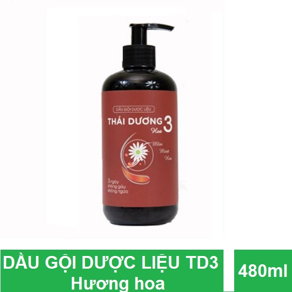 Dầu Gội Dược Liệu Thái Dương 3 Hương Hoa (Chai Màu Đỏ), Dầu Gội Ngăn ngừa Gàu và Nuôi Dưỡng Mái Tóc Khỏe Đẹp, Mượt mà