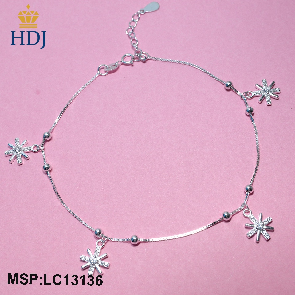 Lắc chân bạc 925 dành cho nữ hình Hậu Duệ Mặt Trời đính đá nhỏ xinh LCB13136 - Trang sức HDJ