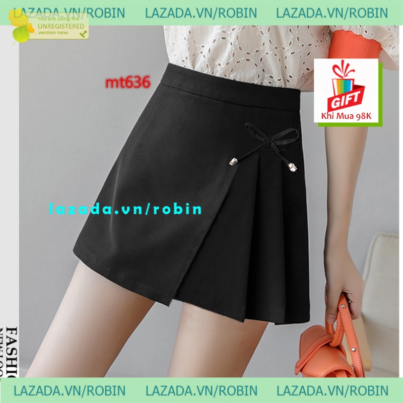 Quần giả váy xếp li nơ nút gỗ mẫu 98 Size SM màu đen YANTV  MT636 MT1068 MT1043 MT1048 MT868 cực xinh năng động siêu phẩm thần thánh siêu đẹp 2020