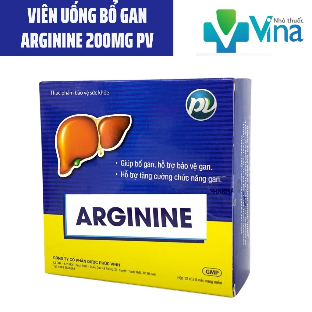 Bổ gan, bảo vệ gan bởi tác hại, arginine 200mg phúc vinh, hộp 60 viên