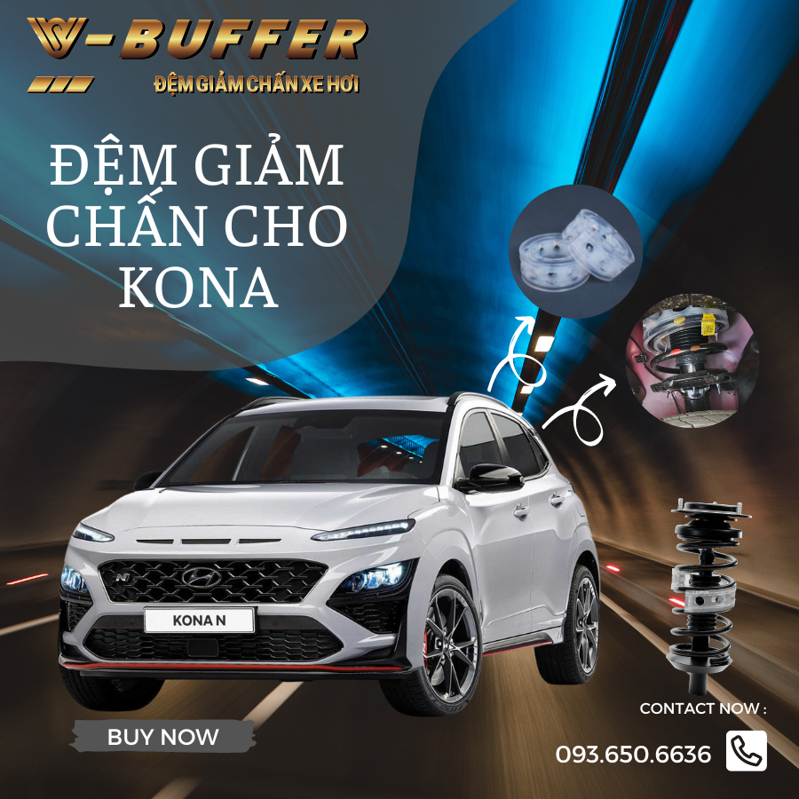 [ Huyndai Kona] Đệm cao su giảm chấn cho ô tô- bộ 4 chiếc
