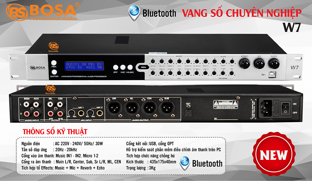 Vang Số karaoke Bosa W7